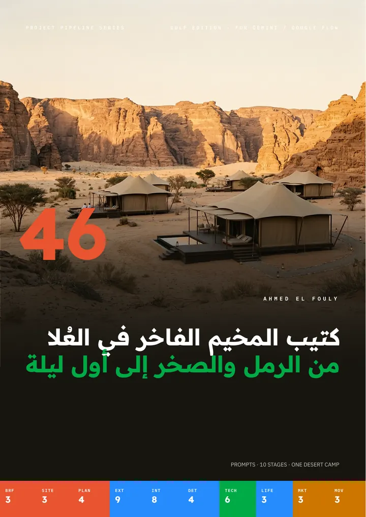 غلاف كتيب مخيم فاخر في العُلا