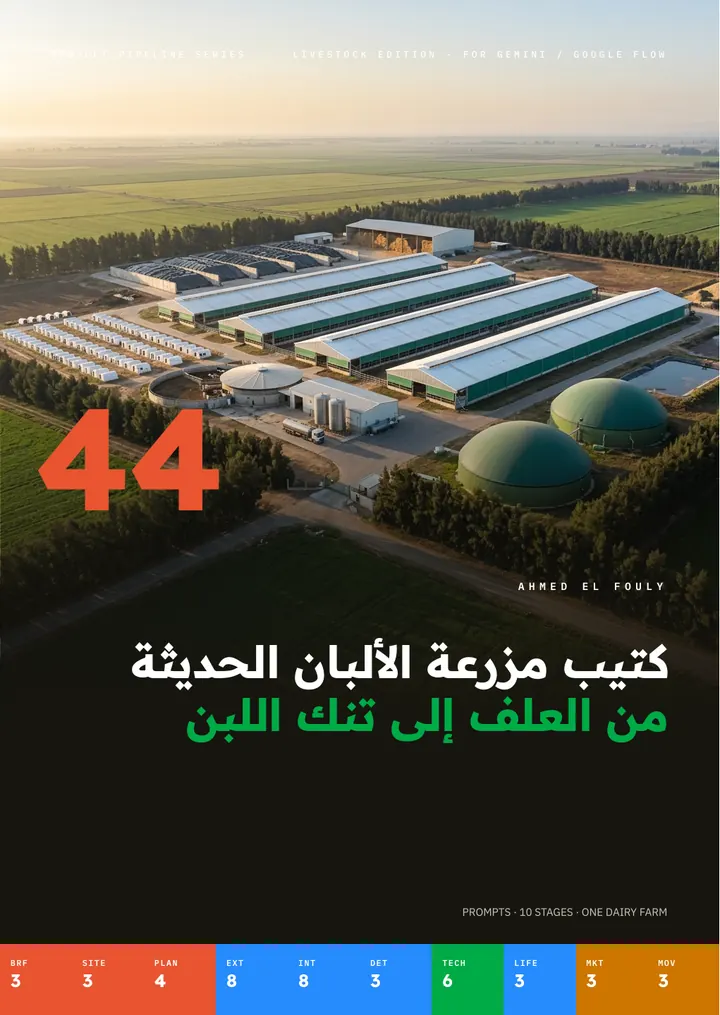 غلاف كتيب مزرعة ألبان حديثة