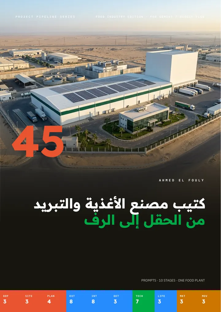 غلاف كتيب مصنع أغذية ومخازن تبريد