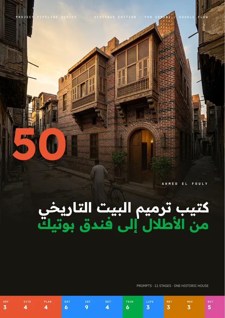 غلاف كتيب ترميم بيت تاريخي وتحويله لفندق بوتيك